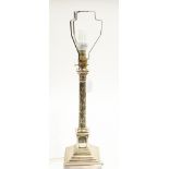 Silver plated Corinthian column lamp base