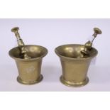 Two pestle and mortars, nineteenth Century,