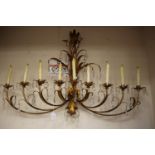 ****Ex Luddington Manor****A Victorian style nine branch gilt metal wall mounted candle holder,