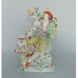 A Samson Porcelain Candlestick figure of a Gent Circa 1890 Size - 24 cm high approx Condition -