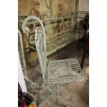 ****Ex Luddington Manor****A 19th Century reeded cast metal strapwork design three seater garden