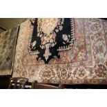 Black and beige rug No 6 part silk rug 6