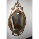 ****Ex Luddington Manor****Oval gilt framed wall mirror,