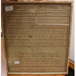 ****Ex Luddington Manor****19th Century needlework sampler,