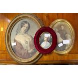 ****Ex Luddington Manor****A portrait miniature depicting a young lady, signed,