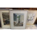 A collection of watercolours including a 'Dark Nude' 2/10 A Wood print,