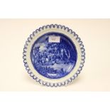 Dr Syntax Bound to a Tree by Highwaymen, a Staffordshire Pearlware blue and white dish,