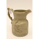 A Mason's Patent Ironstone buff moulded stoneware pitcher,