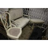 ****Ex Luddington Manor****A French two seated white painted settee,