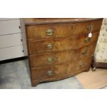 ****Ex Luddington Manor****A 19th Century bow fronted mahogany chest of four graduated drawers,