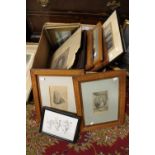 A Burghers framed and glazed engraving Bentley Hall, with 18th Century engraved portraits,