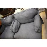 ****Ex Luddington Manor****A contemporary pair of grey upholstered armchairs,