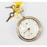 John Wood, Liverpool, a George III silver pair case pocket watch, 4.