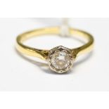 A diamond and 18ct gold ring diamond weight approx 0.