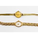 An Avia gold plated bracelet watch,