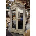 ****Ex Luddington Manor****An early 20th Century French cream painted double wardrobe,
