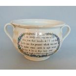 A Sunderland Pottery Pearlware Marriage Chamber Pot,