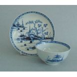 A Worcester Porcelain Tea Bowl and Saucer,