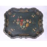 ****Ex Luddington Manor****A large 19th Century rectangular hand painted papier mache tray (surface