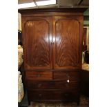 A 19th Century mahogany linen press