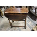 ****Ex Luddington Manor****A late 17th Century and later oak joined drop leaf table,