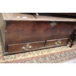 ****Ex Luddington Manor****A Georgian oak dower chest, fitted with two drawers to base,