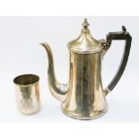 A silver coffee pot, Birmingham 1932, (Bakelite handle) gross approx 10.17ozt/316.