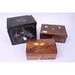 Two Victorian boxes and a twentieth Century brass inlay box (3)