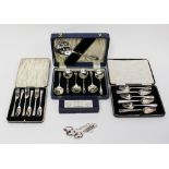 Collection of flatware's including plated Harrods spoons,