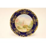 A Royal Crown Derby, Ellis Clark view of Tissington Spires, Dovedale, signed on reverse,