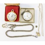 1970's gold pocket watch with a Victorian silver ladies pocket watch, early 20th century,