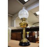 A Victorian brass oil lamp,