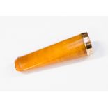 9ct gold and butter scotch amber cheroot holder in case