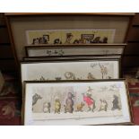 Boris O' Klein, a set of four signed dog and cat humorous prints,