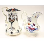 ****Ex Luddington Manor****Losol ware pottery toilet jug and another 19th Century floral decorated