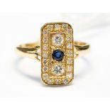 A 9ct sapphire and diamond dress ring,