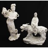 Two Chinese 20th Century blanc de chine figures