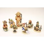 A large Hummel figure of a child 'Christ' with shepherds crook and lambs,