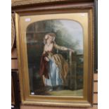 ****Ex Luddington Manor****George Baxter, coloured print, Loves Letter Box, in gilt frame,