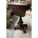 ****Ex Luddington Manor****An early Victorian rosewood ladies pedestal work table,