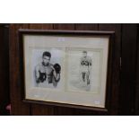 A framed and glazed Muhammed Ali black and white photograph and another signed by Ali,