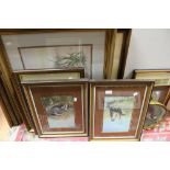 John Straw, watercolours, a box of framed and glazed original paintings,