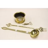 Metalware including military shell, bowl,