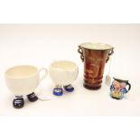 Carlton ware 'Rouge Royale', stepped base with twin handles and 'walking' jug and cup,