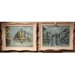 Two French oil on canvas street paintings, signed Taylor, 1960's, Arc de Triomphe and another,