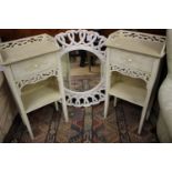 ****Ex Luddington Manor****A pair of painted wooden bedside tables,