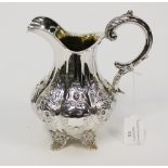 A Victorian silver jug, London 1852, Samuel Hayes and Dudley Carter, 267.4 grams, 8.