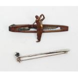 'Stratsons Nippy Clip' two golf tie clips,