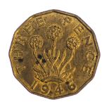 1946 George VI brass Threepence (not slabbed,