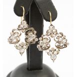 A pair of Victorian diamond set garland style drop earrings,